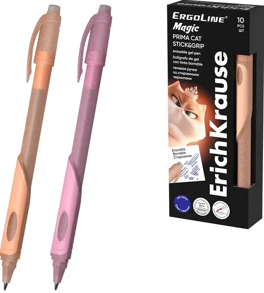 Pix cu gel ștergibil Erich Krause ErgoLine - Prima Cat, 0.5 mm, sortiment