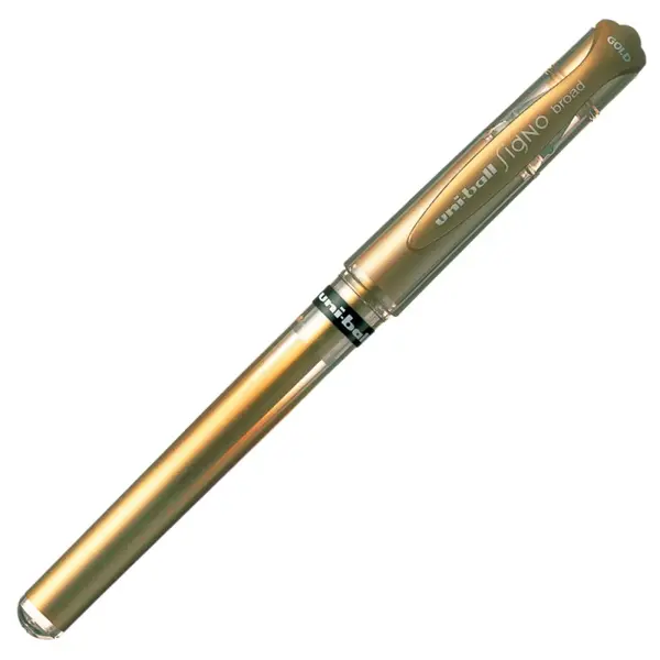 Pix cu gel Uni-ball Signo Broad UM-153, 1.0mm, cu capac, corp in culoarea scrisului, scris auriu