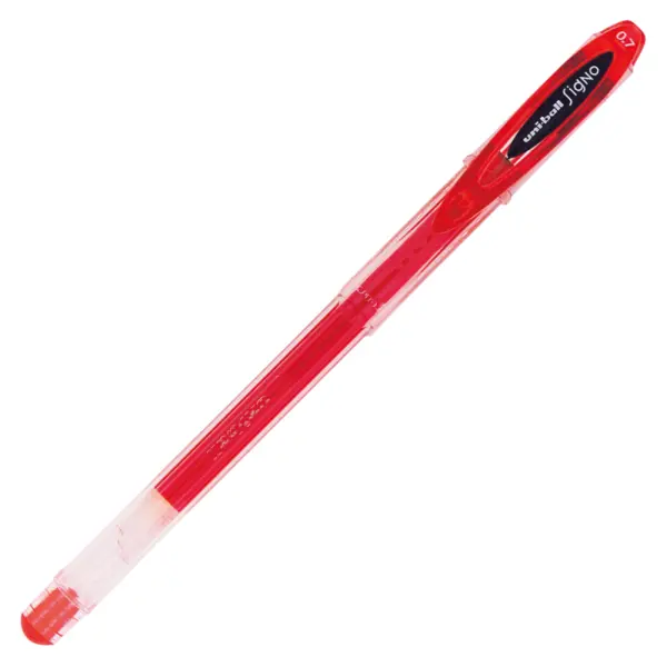 Pix cu gel Uni-ball Signo Pastel UM-120, 0.7mm, cu capac, corp transparent,scris rosu