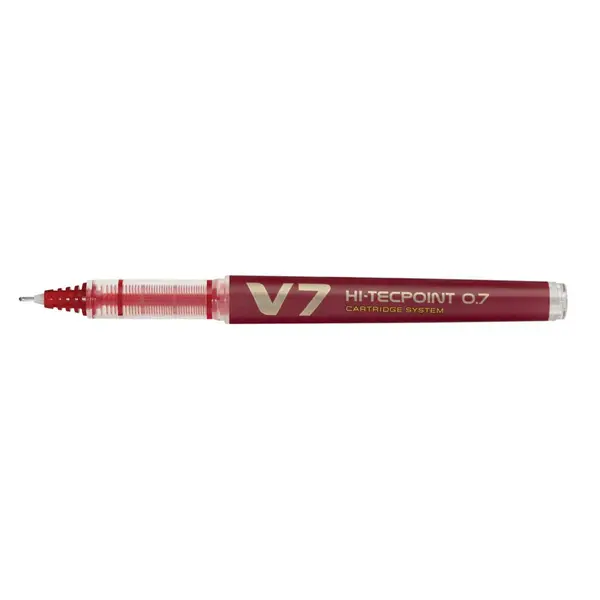 Pix cu varf Roller, Pilot, V7, Hi-Tecpoint, reincarcabil, Rosu, 0.7 mm