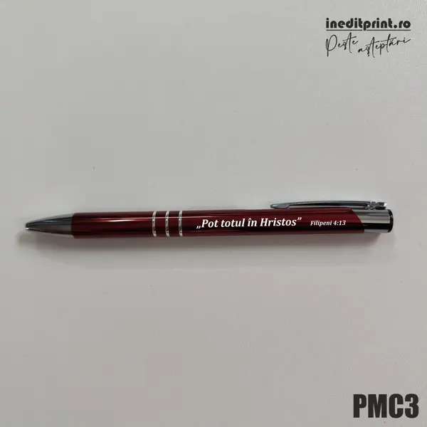 Pix metalic personalizat ,Pot totul in Hristos Filipeni 4:13 PMC3 Albastru închis