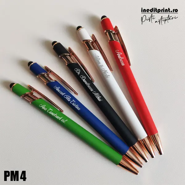 Pix metalic TOUCH BALL PEN ROSES, alb PI8 Albastru