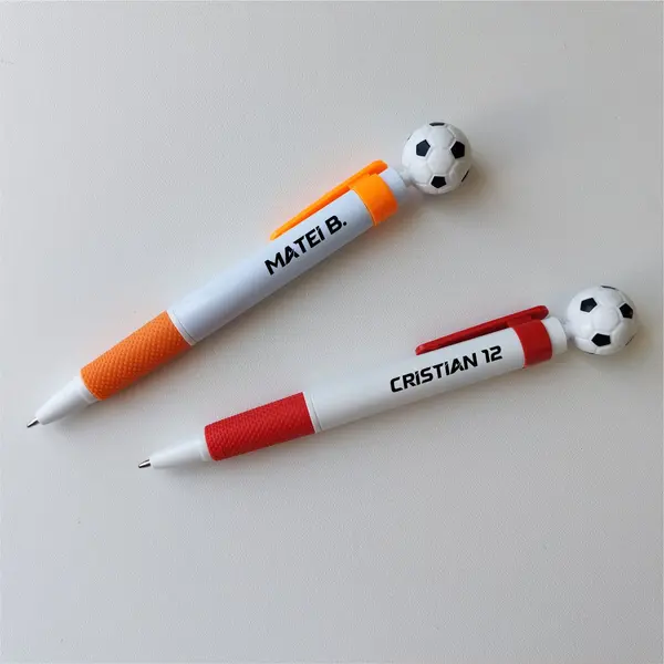 Pix minge fotbal Basley personalizat Alb cu portocaliu