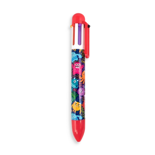 Pix multicolor cu 6 culori si mecanism retractabil Monstruleti