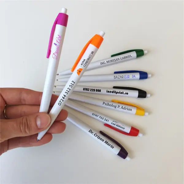 Pix plastic Kific personalizat Alb cu mov
