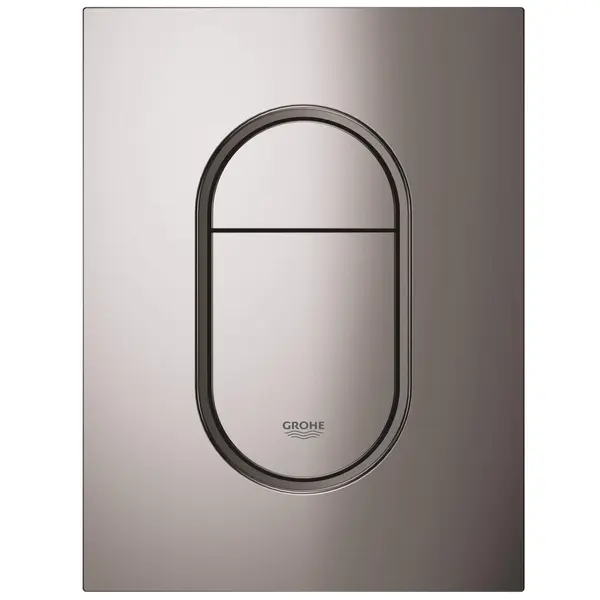 Placa de actionare Grohe Arena Cosmopolitan 37624A00, marimea S, dubla actionare, 13 x 17.2 cm, verticala, lucios, Hard graphite