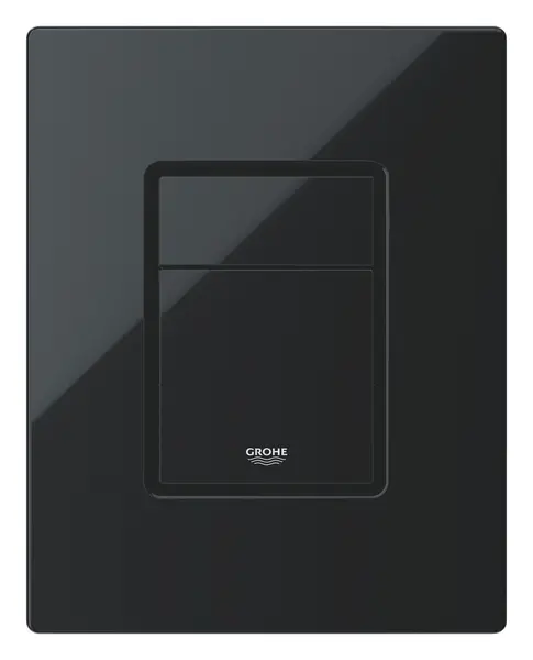 Placa de actionare Grohe, Even wall plate, dubla actionare, 156 x 197 mm, verticala sau orizontala, negru lucios