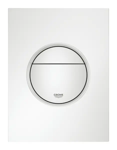 Placa de actionare Grohe, Nova Cosmopolitan WC wall plate S, marimea S, dubla comanda, instalare verticala, 130 x 172, alb alpin