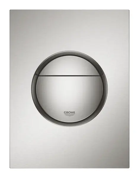 Placa de actionare Grohe, Nova Cosmopolitan WC wall plate S, marimea S, dubla actionare, 130 x 172 mm, verticala, supersteel, crom mat