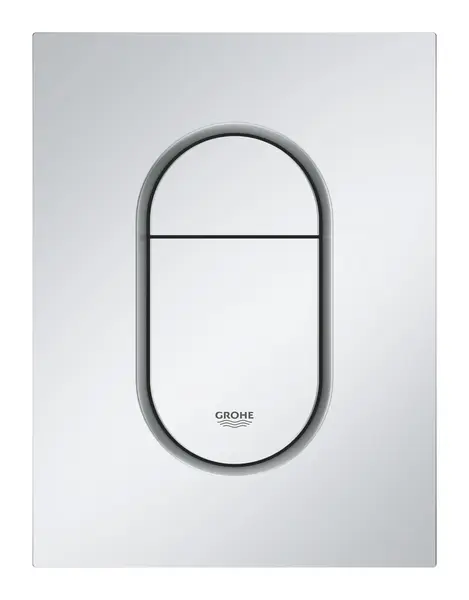 Placa de actionare Grohe, rena Cosmopolitan wall plate S, marimea S, dubla actionare, 130 x 172 mm, verticala, brushed cool sunrise, crom