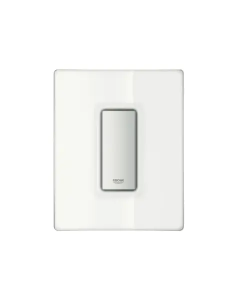 Placa de actionare Grohe, Skate Cosmopolitan with glass, pt pisoare, istalare verticala, sticla securizata, 116 x 144, sticla alb alpin/crom