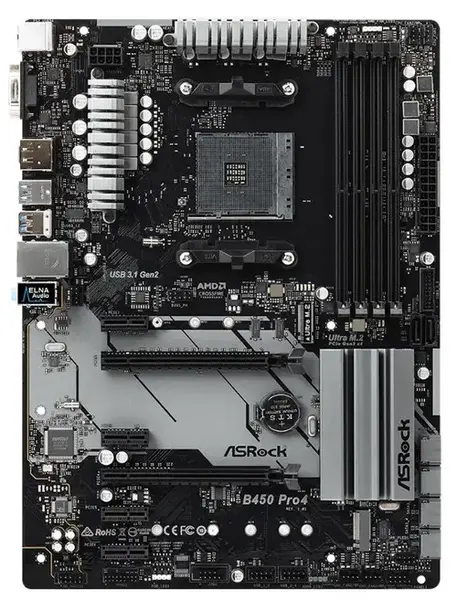 Placa de baza ASRock B450 PRO4, AM4, DDR4