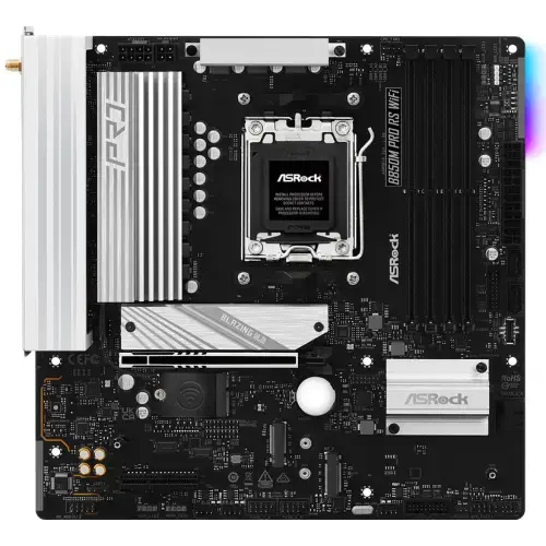 Placa de baza ASRock B850M PRO RS WiFi, AMD B850, AM5, DDR5, mATX
