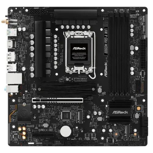 Placa de baza ASRock B860M PRO-A WiFi, Intel B860, LGA 1851, DDR5, mATX