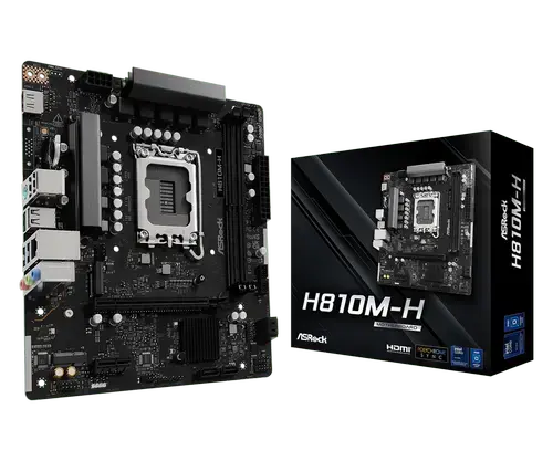 Placa de baza ASRock H810M-H, Intel H810, LGA 1851, mATX, DDR5