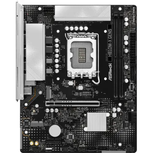 Placa de baza ASRock H810M-X Gen5, Intel H810, LGA 1851, mATX, DDR5