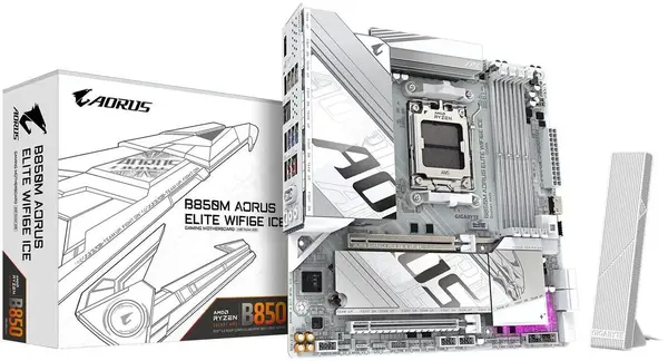 Placă de bază Gigabyte - B850M AORUS ELITE WIF6E ICE, AM5