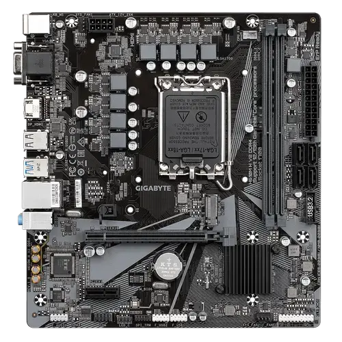 Placa de baza GIGABYTE H610M H V2 LGA1700, 2x DDR4 3200MHz, 1x D-Sub, 1x HDMI, 1x PCIe x16, 1x PCIe x1, 1x M.2, 4x SATA 6Gbps, LAN 1GBps, mATX