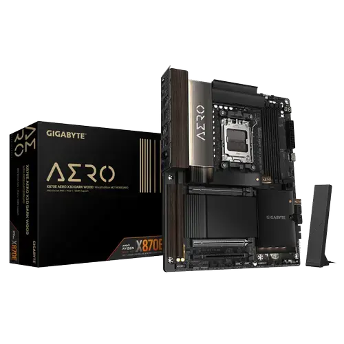 Placa de baza GIGABYTE X870E AERO X3D DARK WOOD, AMD X870E, AM5, ATX, DDR5