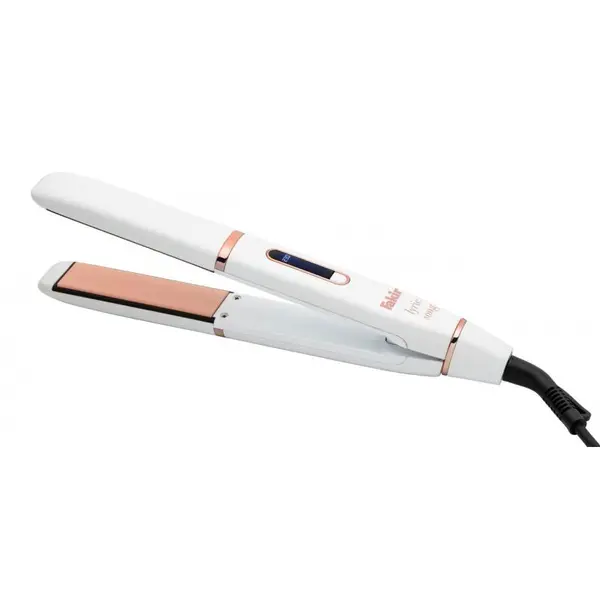 Placă de îndreptat părul Fakir Lyric Song 20mm, Turmalină-ceramică (keratină), 5 trepte de temperatură (150°-230°C), Cablu 2m, Ecran LED, Rotire 360, Roz/Alb