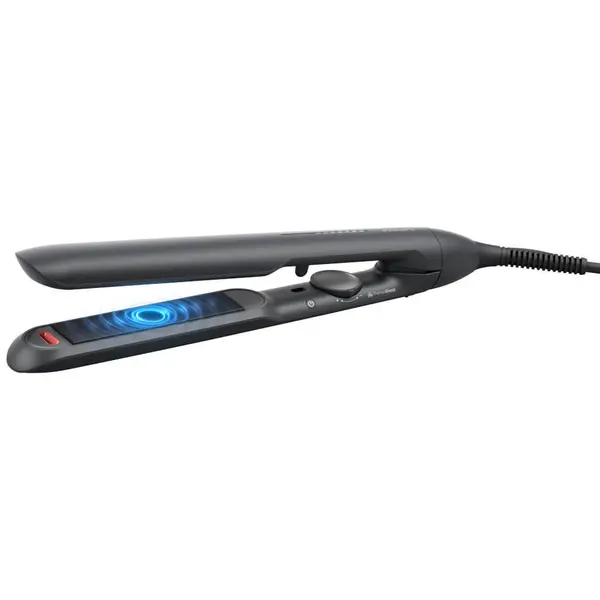 Placa de indreptat parul Philips BHS510/00, 120-230 grade C, 12 setari, Incalzire in 30 sec, Oprire automata, Tehnologie ThermoShield, Placi ceramice, Husa, Negru