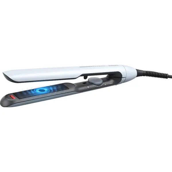 Placa de indreptat parul Philips BHS520/00, 120-230 grade C, 12 setari, Incalzire in 30 sec, Oprire automata, Tehnologie ThermoShield, Placi ceramice, Husa, Alb