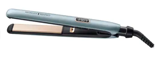 Placa de indreptat parul Remington Shine Therapy PRO S9300, Invelis ceramic cu ulei de Argan, 230 C (Albastru/Auriu)