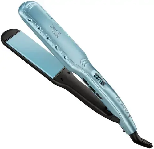 Placa de indreptat parul Remington Wet2Straight S7350, Invelis ceramic, 235 grade (Albastru)