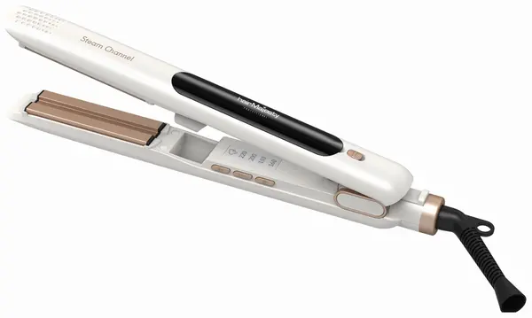 Placă de păr Hair Majesty - HM-4022, 220°C, acoperire ceramică, albă/aurie