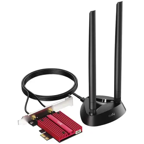Placa de retea Cudy WE4000, AXE5400, Tri-Band, Wi-Fi 6E, PCIe, Bluetooth 5.3