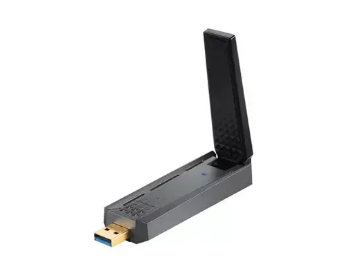 Placa de retea USB WiFi AX1800 MSI, Dual band, 2.4GHz 574Mbit/5GHz 1201Mbit (Gri/Negru)