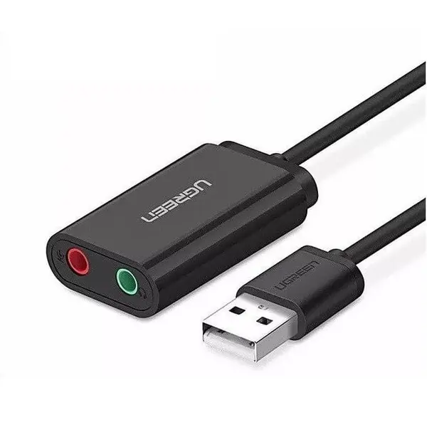 Placa de sunet USB externa, UGREEN, 15cm, Negru (6957303803149)