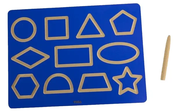 Placă educativă Viga Toys - Scrierea formelor geometrice