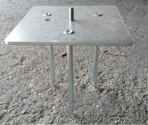 Placa metalica fixare pavilion - 30x30 cm - 3 tije de fixare - cromat