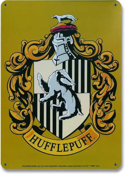 Placă metalică Logoshirt Movies: Harry Potter - Hufflepuff