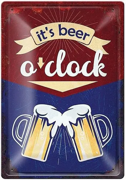 Placă metalică Simetro - It's Beer O'Clock, 2025