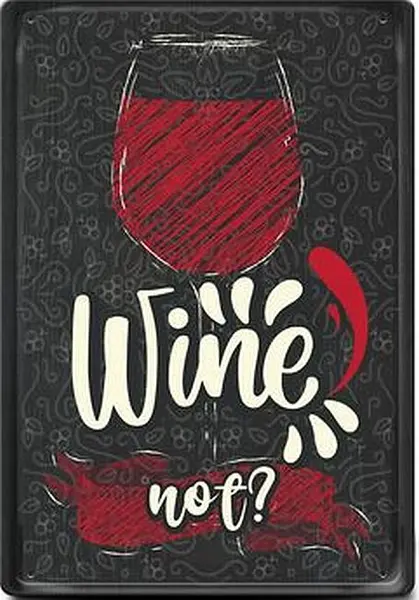 Placă metalică Simetro - Wine Not