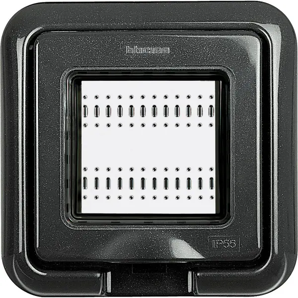 Placa ornament 2 module IP55 Bticino Living Light 24602L, antracit