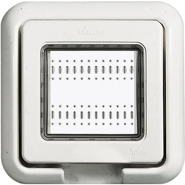Placa ornament 2 module IP55 Bticino Living Light 24602N, alb