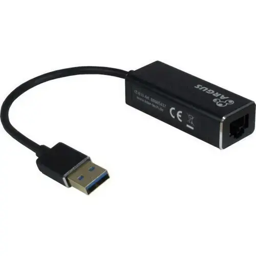 Placa Retea Inter-Tech Argus IT-810, USB 3.0, Gigabit (Negru)