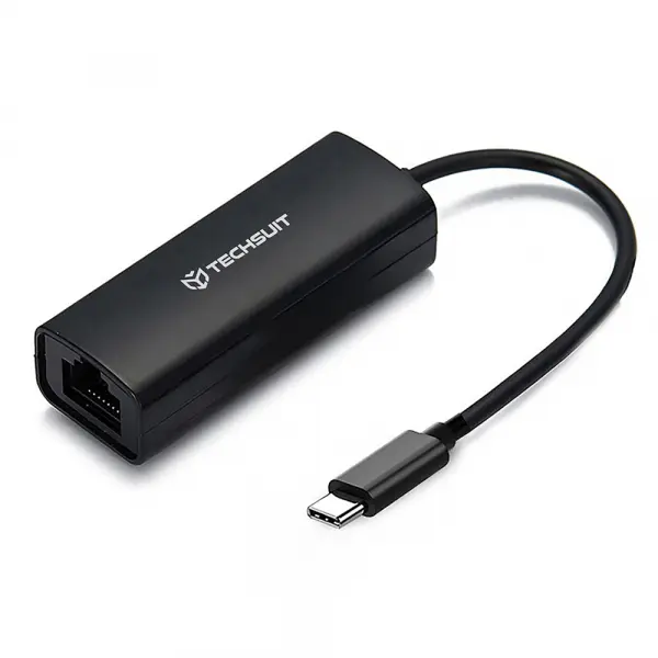 Placa Retea Techsuit AC20, RJ45, USB-C, Neagra