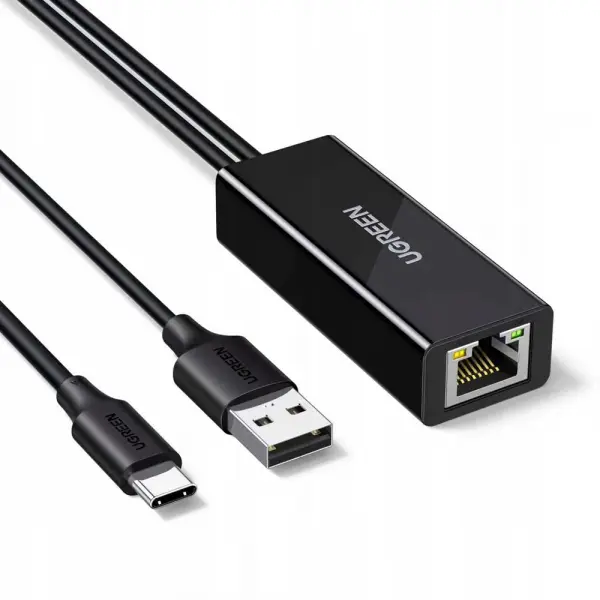 Placa Retea UGREEN CR110 (75535), RJ45, USB / USB-C, Negru