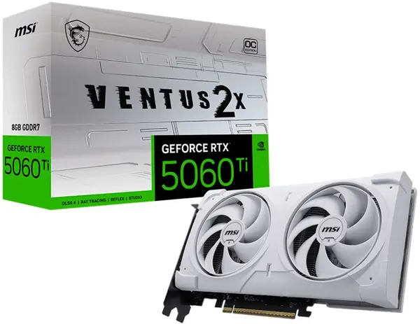 Placă video MSI – GeForce RTX 5060 Ti Ventus 2X OC, 8 GB, GDDR7