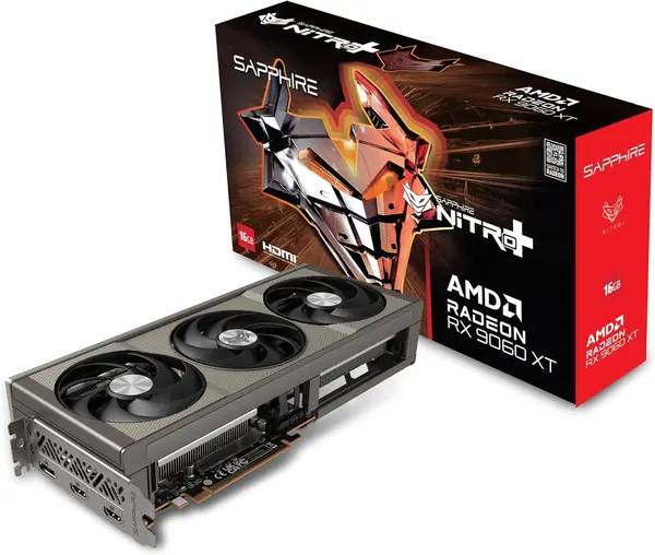 Placă video Sapphire - Radeon RX 9060 XT NITRO+, 16GB, GDDR6
