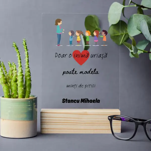 Placheta personalizata pentru educatoare