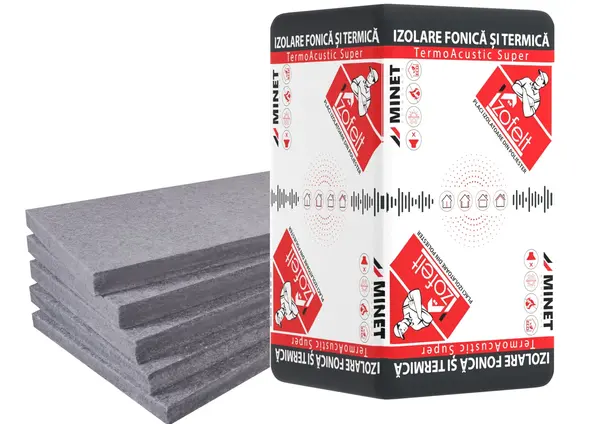 Placi izolatoare din poliester Izofelt TermoAcustic, izolare fonica/termica, 1000 x 600 x 50 mm, 12 bucati, 7.2 m2
