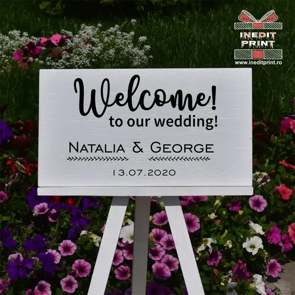 Placuta Intampinare Welcome Personalizata PN42 40X20cm