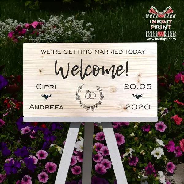 Placuta Intampinare Welcome Personalizata PN44 40X20cm