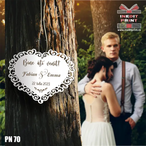Placuta personalizata Bine ati venit PN70 20x24cm, 4 mm, MDF