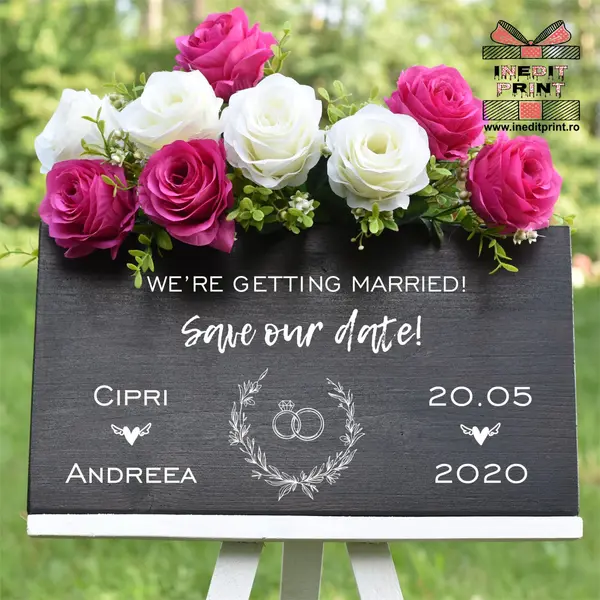 Placuta personalizata Save The Date STD10 40X20cm